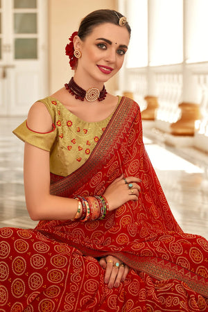 Shabna Bandhani Saree | Indian Wedding Sarees | Ayush Kejriwal–  ayushkejriwal
