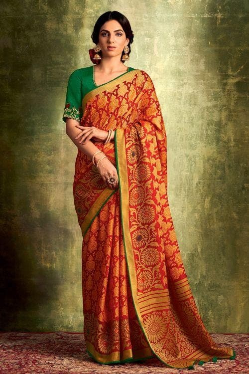 Yellow Brasso Saree With Blouse 182856 | Casual saree, New dress design  indian, Indian saree blouses designs