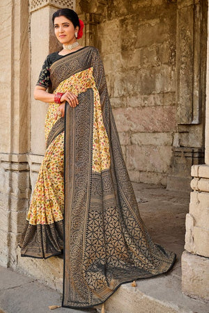 Beige Brasso Saree