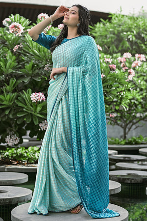 Blue Brasso Saree