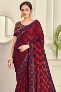 red brasso saree