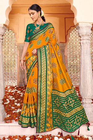 Chrome Yellow Brasso Saree