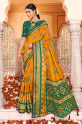 yellow brasso saree