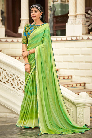 Fern Green Brasso Saree