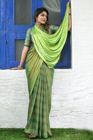 Light Green Brasso Saree