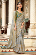 grey brasso saree