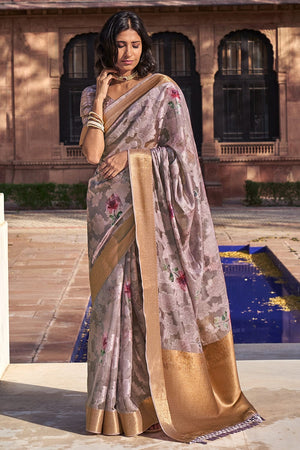 Wisteria Purple Brasso Saree