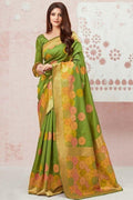 Fern Green Chanderi Saree