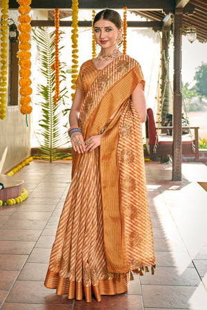 Beige Cotton Saree