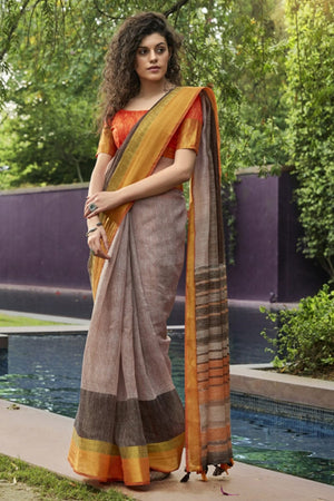 Burgundy Maroon Cotton Saree