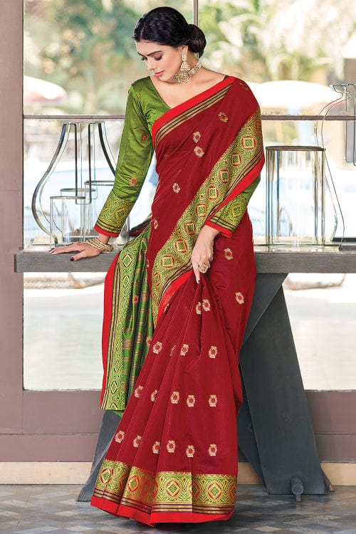 Buy Maroon Saree Online at Best Price in India | Karagiri