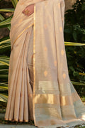 cream cotton saree