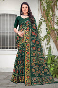 green cotton saree