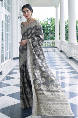 719.4 - Printed Pure Cotton Saree with Blouse Piece- Formal & Party Wear