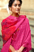 pink cotton saree