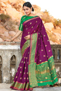 purple cotton saree