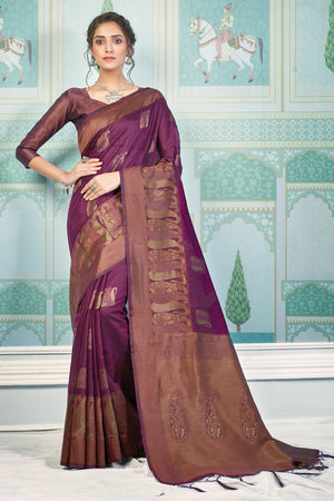 Indigo Purple Cotton Saree