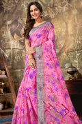 floral saree, cotton saree