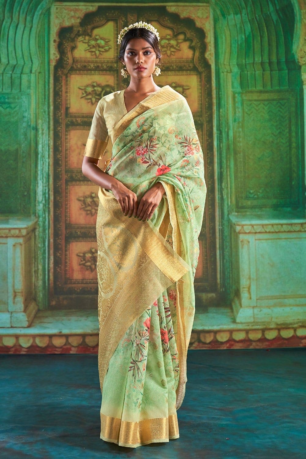 Temple Border Handloom Kanchi Cotton Saree | Kanchi Cotton Sarees Online