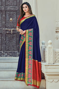 blue cotton saree