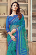 blue cotton saree