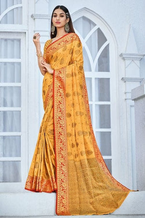 Tuscany Yellow Cotton Saree