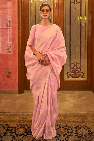 Watermelon Pink Cotton Saree