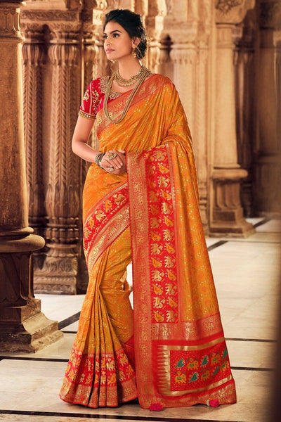 Buy Cerise Pink Designer Banarasi Saree online-Karagiri