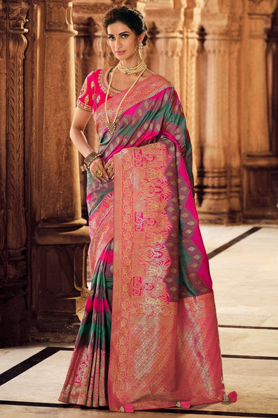 Exclusive Designer Banarasi Silk Saree With Plain Zari Border