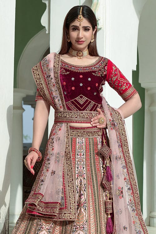 Buy Latest Collection of pink color Designer Lehenga Cholis Online in –  Joshindia