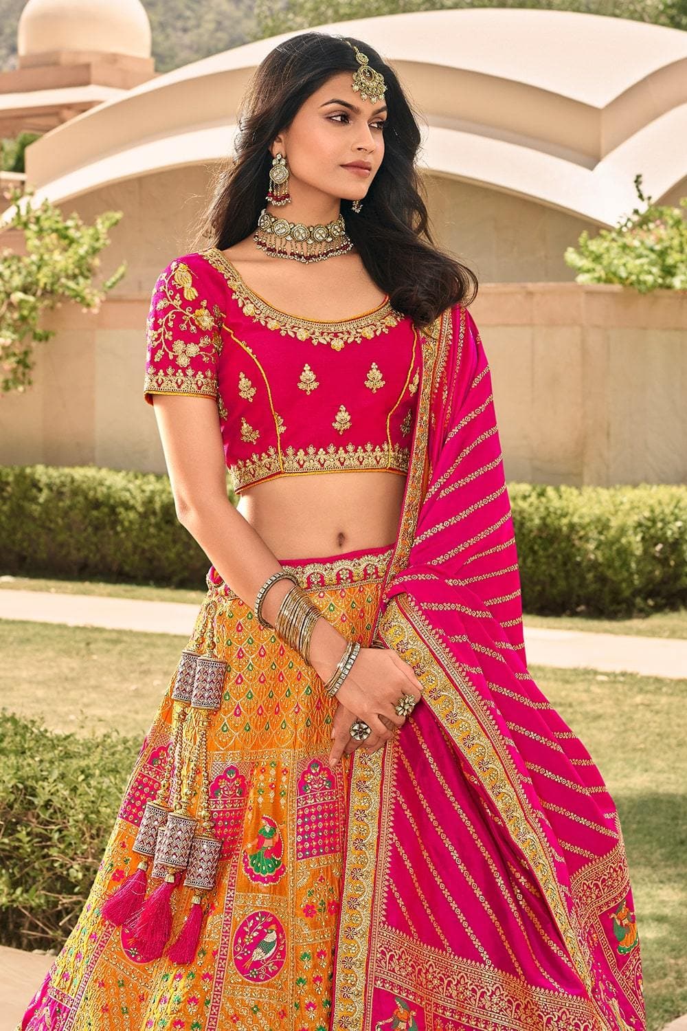 KASUMBAL Embroidered Semi Stitched Lehenga Choli - Buy KASUMBAL Embroidered  Semi Stitched Lehenga Choli Online at Best Prices in India | Flipkart.com