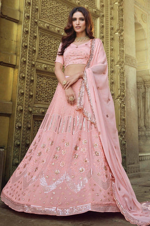 Reverie Pink Designer Lehenga Choli (Semi-Stitched)