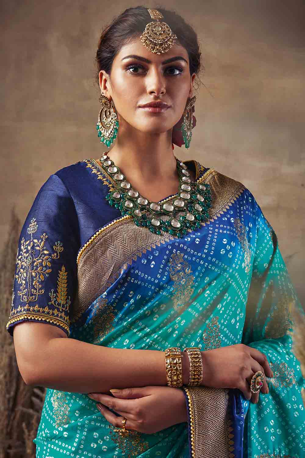 Buy Serraw Women's Pure Soft Lichi Silk Saree With Beautiful Rich Pall  Golden Zari Jacquard Printed and Zari Border Work With Blouse at Amazon.in