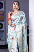 Digital Print Saree Celeste Blue Digital Print Saree saree online