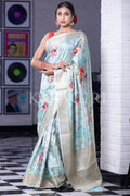 Digital Print Saree Celeste Blue Digital Print Saree saree online