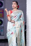 Digital Print Saree Celeste Blue Digital Print Saree saree online