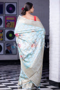 Digital Print Saree Celeste Blue Digital Print Saree saree online