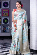 Digital Print Saree Celeste Blue Digital Print Saree saree online