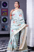 Digital Print Saree Celeste Blue Digital Print Saree saree online