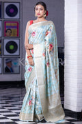 Digital Print Saree Celeste Blue Digital Print Saree saree online