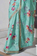 Digital Print Saree Deep Sky Blue Digital Print Saree saree online