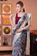 Digital Print Saree Essex Blue Digital Print Saree saree online