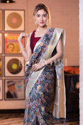 Digital Print Saree Essex Blue Digital Print Saree saree online