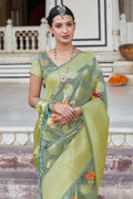 Digital Print Saree Fern Green Digital Print Saree saree online