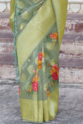 Digital Print Saree Fern Green Digital Print Saree saree online