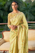 Digital Print Saree Lime Green Digital Print Saree saree online