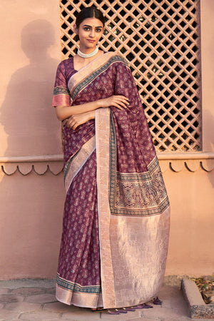 Lollipop Purple Digital Print Saree