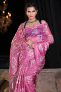 Digital Print Saree Magenta Pink Digital Printed Saree saree online