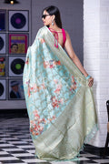 Digital Print Saree Mint Green Digital Print Saree saree online