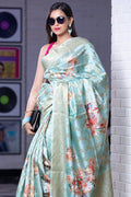 Digital Print Saree Mint Green Digital Print Saree saree online